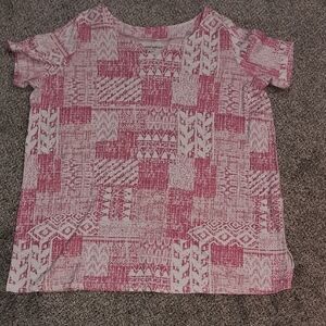 Woman Within Womens Pink And White Top Large 18/20